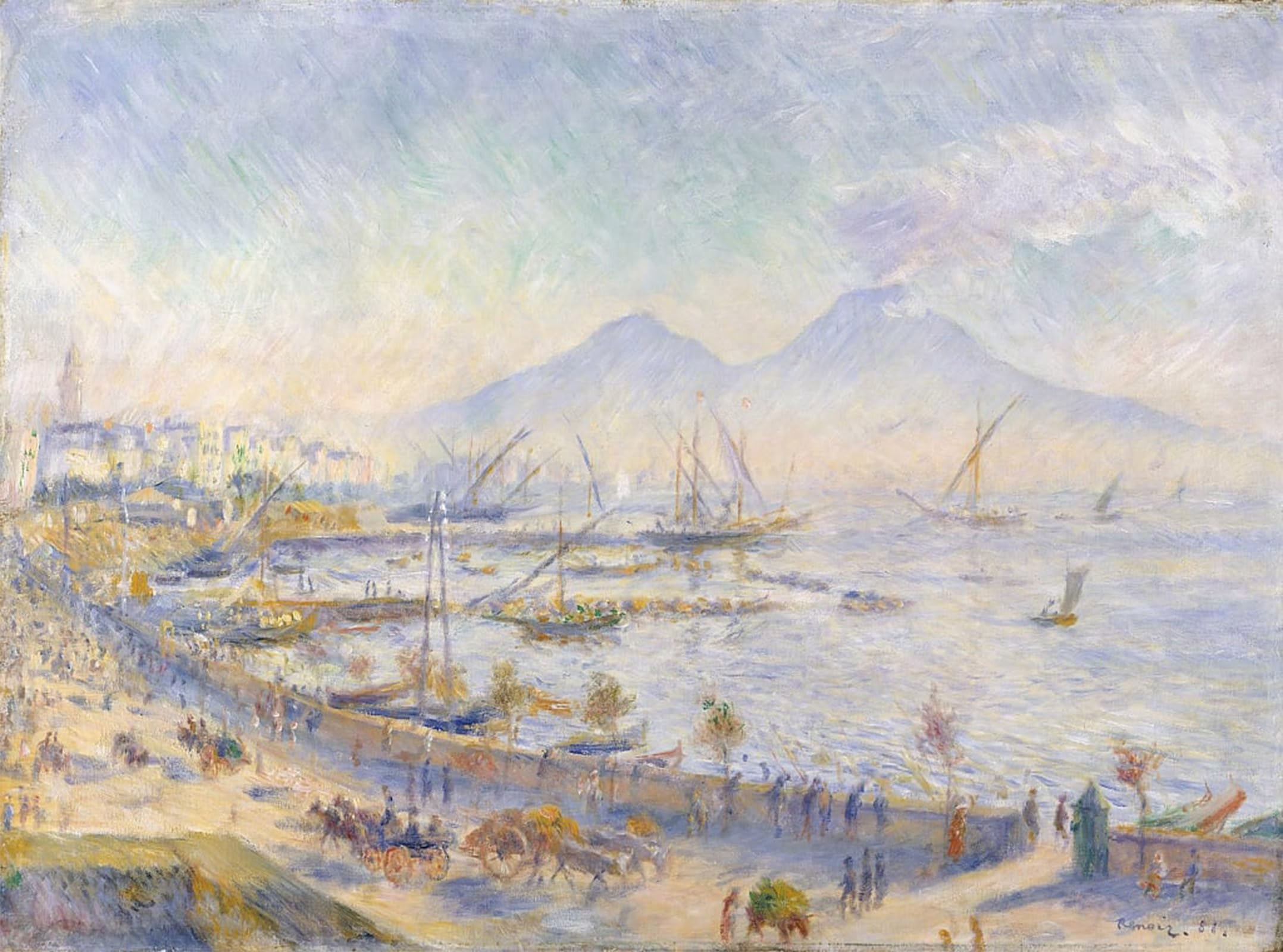 ARTXLXXBN Famous Art Print Poster Vintage Wall Art the Bay of Naples by Pierre Auguste Renoir Canvas Art Poster for Home Decor 60x90cm
