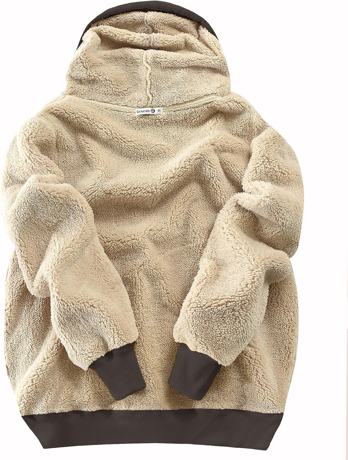 Gesean Women's Sherpa Lined Cotton Pullover Sweatshirts Fleece Hoodies Kangaroo Hooded Pocket for Women - Image 3