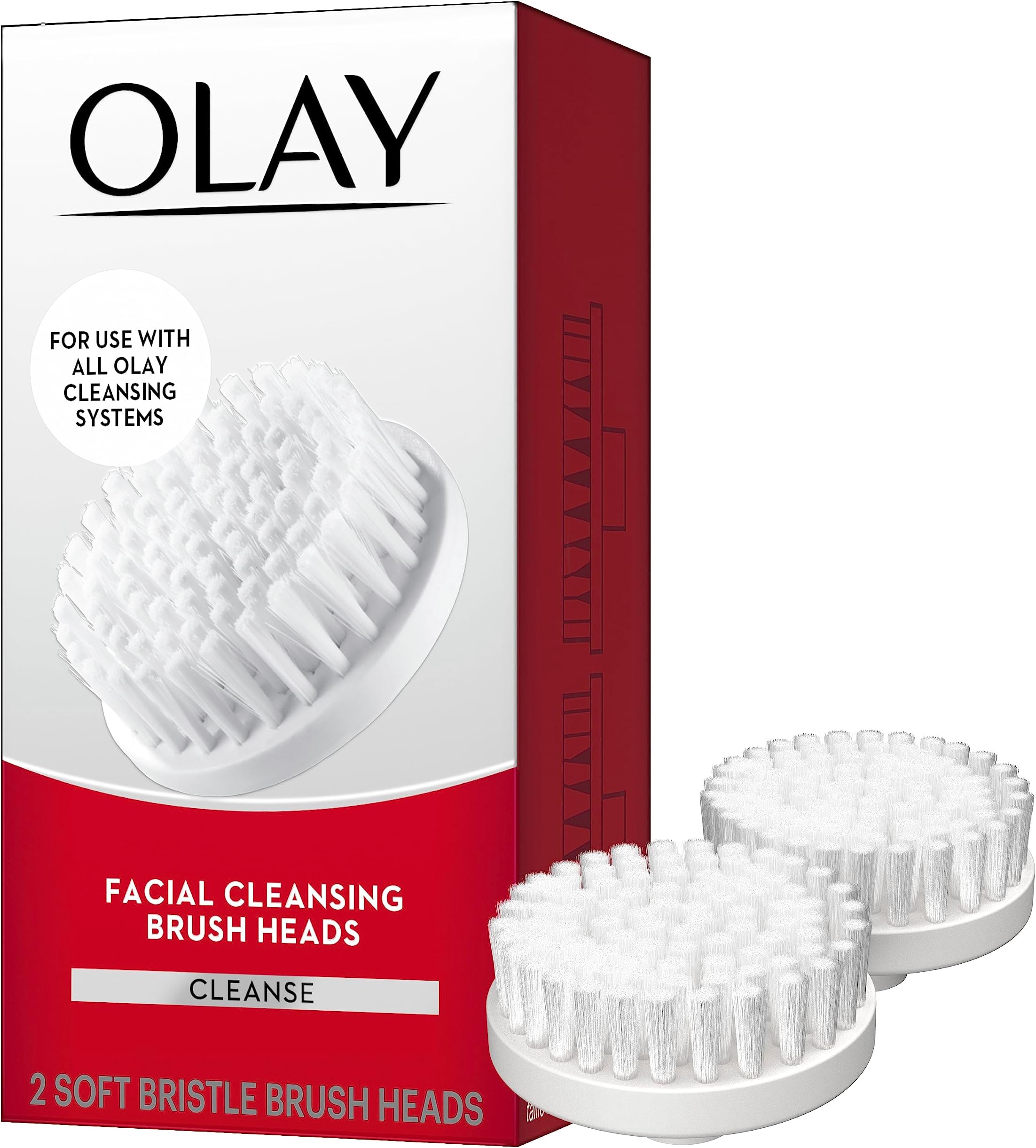 Olay Facial Cleaning Brush Advanced Facial Cleansing System Replacement Brush Heads, 2 Count