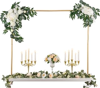 44" Tall Over the Table Rod Stand with Clamps, Adjustable Gold Metal Table Arch, Party Stands for Centerpiece Decorations, Wedding, Anniversary, Event, Home