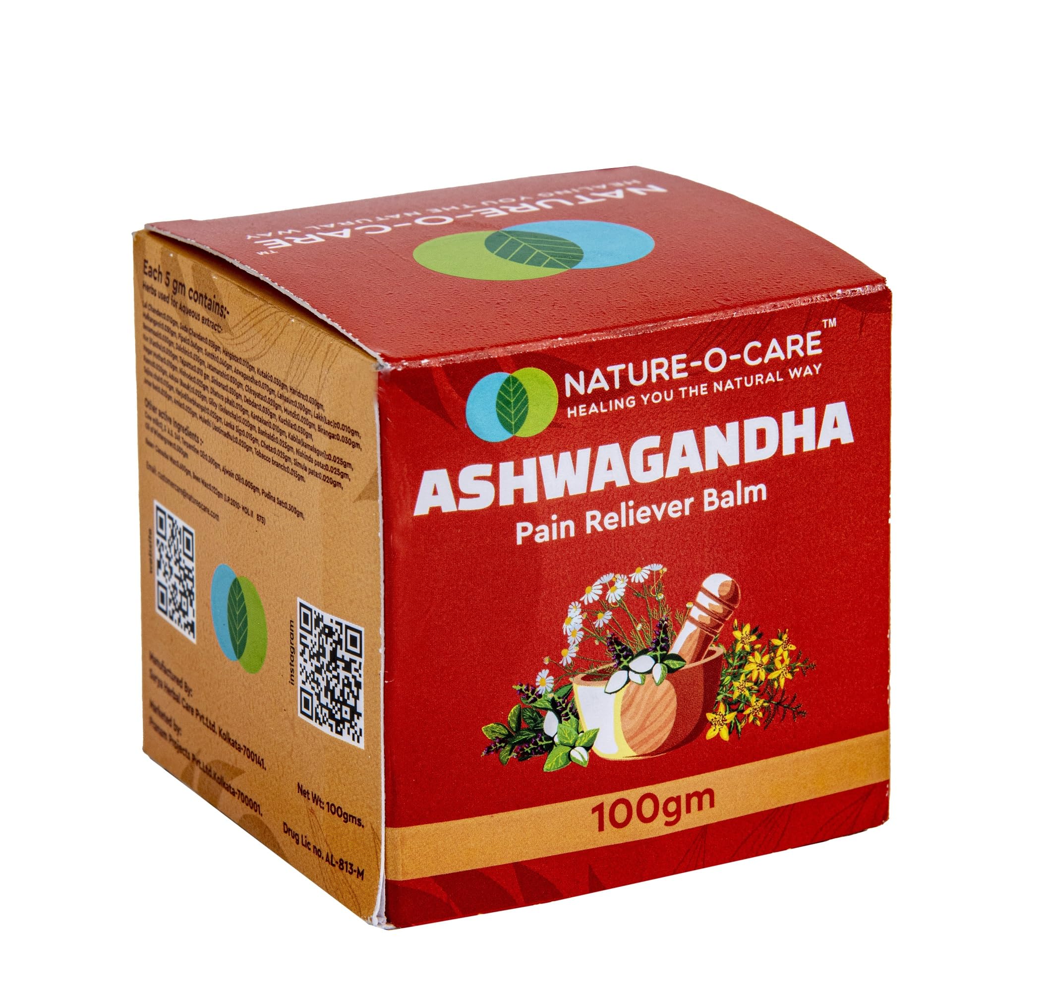 Nature-O-Care Ashwagandha Pain Relief Balm - Instant Pain Reliever, 100% Natural Ingredients, Power of 51 Herbs, Paraffin & Petroleum Free, Knee, Back, Joint Pain Relief, 100g (B08183R429) Amazon Price History, Amazon Price Tracker
