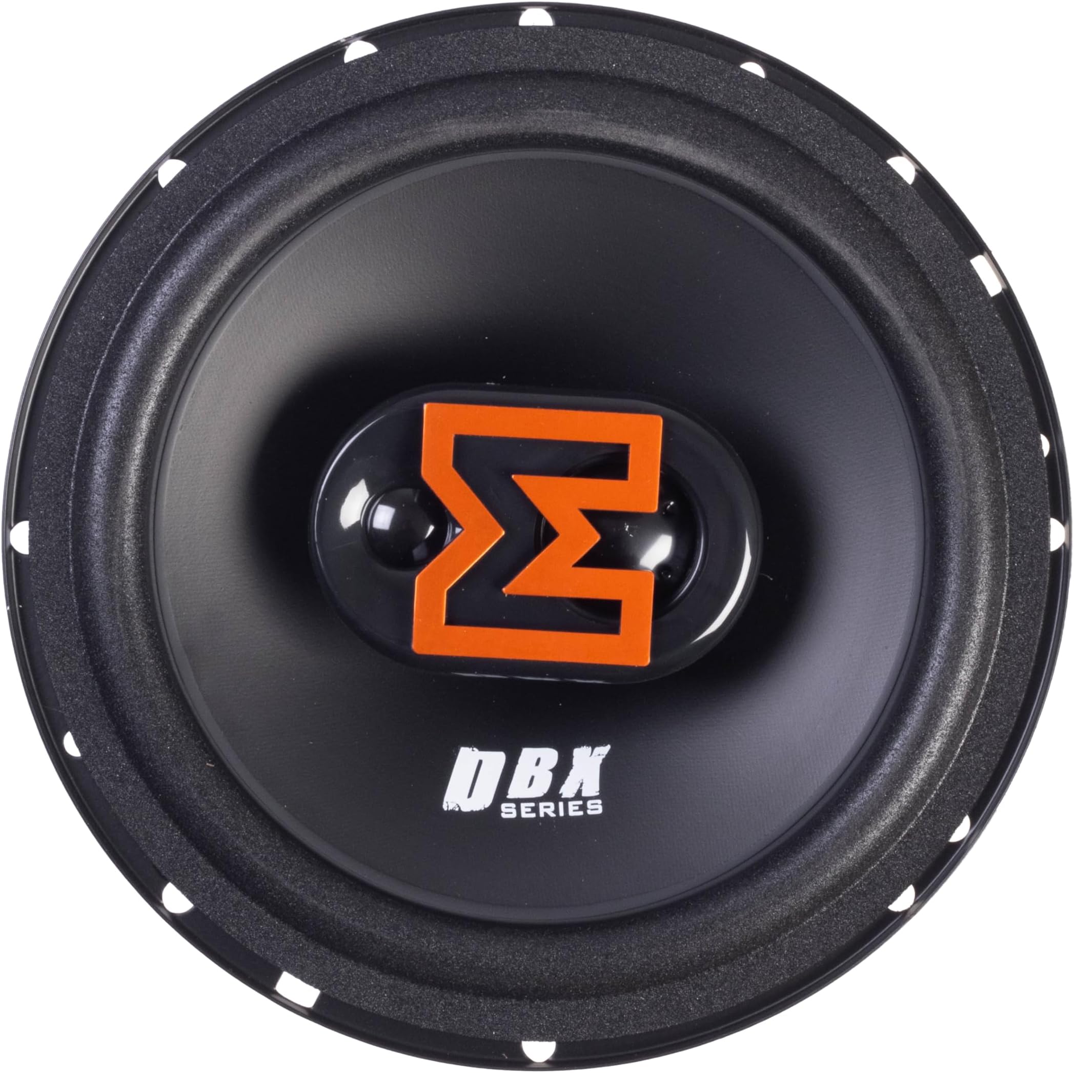 – EDBX6 6.5” inch (16.5cm) 3 way Coaxial speaker - 90/180 W, Black and Orange. Includes Grilles, Sold in Pairs