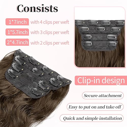 Miniatura 43 de KooKaStyle Extensiones de cabello rubio playa con clip, extensiones de cabello sintético largo ondulado y grueso, 4 piezas de 20 pulgadas para mujer