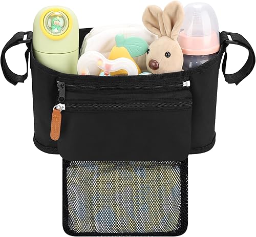 Miniatura 3 de Accmor Organizador universal para cochecito con bolsa desmontable para teléfono y bolsillo para pañales, bolsa de cochecito, organizador de