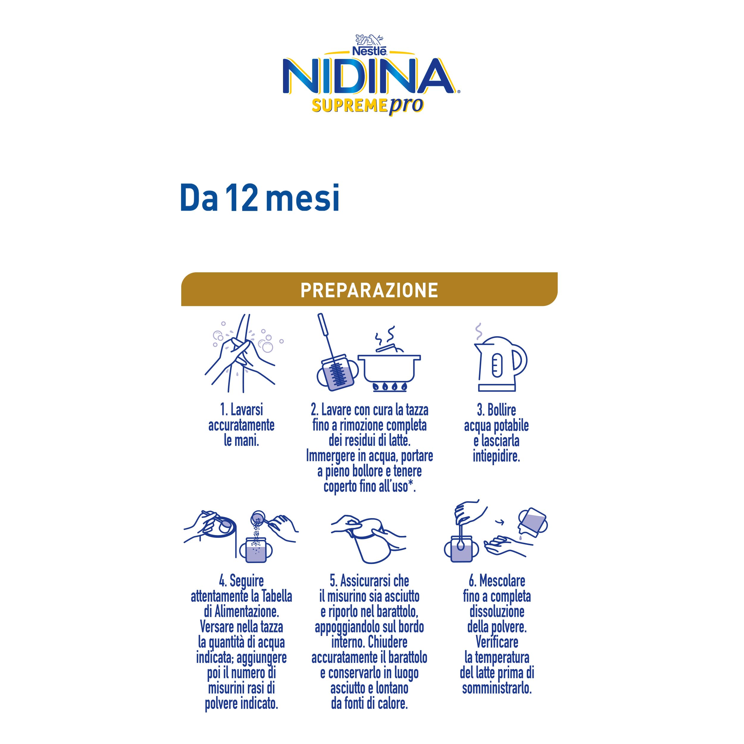 NIDINA SUPREMEpro 3 Latte di Crescita Polvere da 12 mesi, Latta 800g
