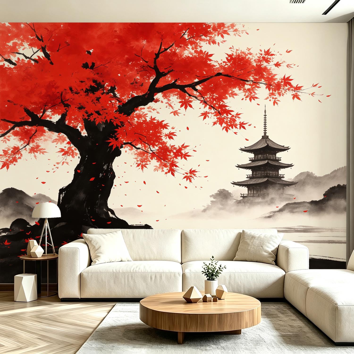 Fototapete Dunkles Japanisch Tapete 350 x 256 cm (WxH)