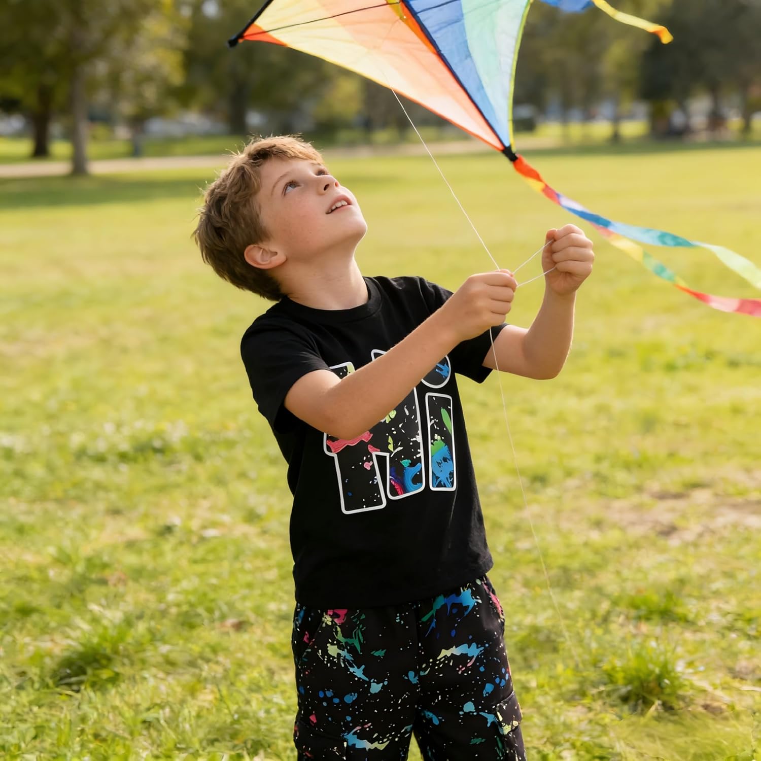 Teen Boys Clothes Camo 2 Piece Outfits Letter Printing Short Sleeve and Color Block Pants Clothing Set Size 6-12 - Image 7