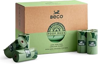 Beco Bolsas fuertes y grandes para excrementos, 540 bolsas (36 rollos de 15), sin perfume, compatibles con dispensadores, color verde, BBG-540