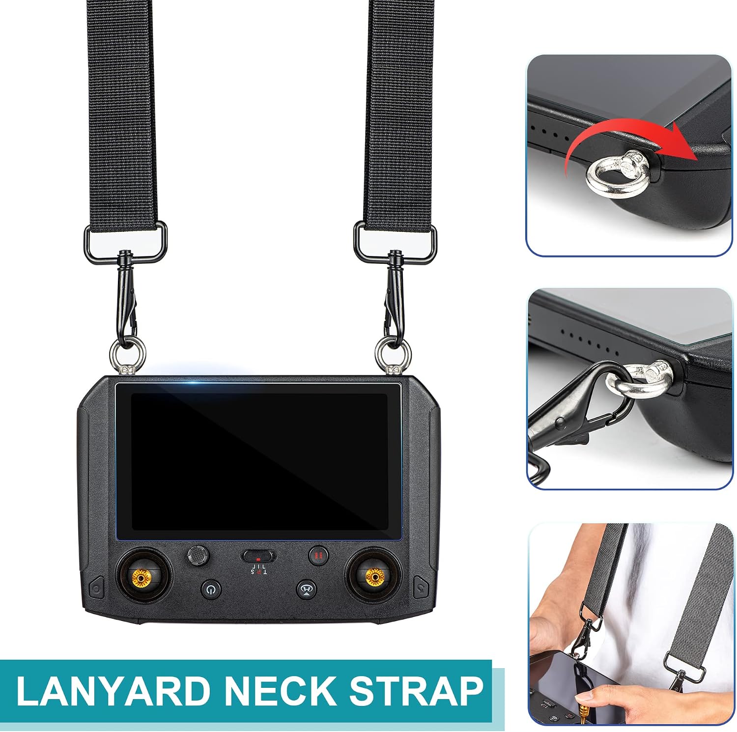 STARTRC Smart Controller Accessories Lanyard Neck Strap/HD Tempered Glass/Joystick Case for DJI RC Pro Smart Controller Mavic 3 Cine Mavic 2 Pro/Zoom Air 2S Drone Remote Controller Accessories