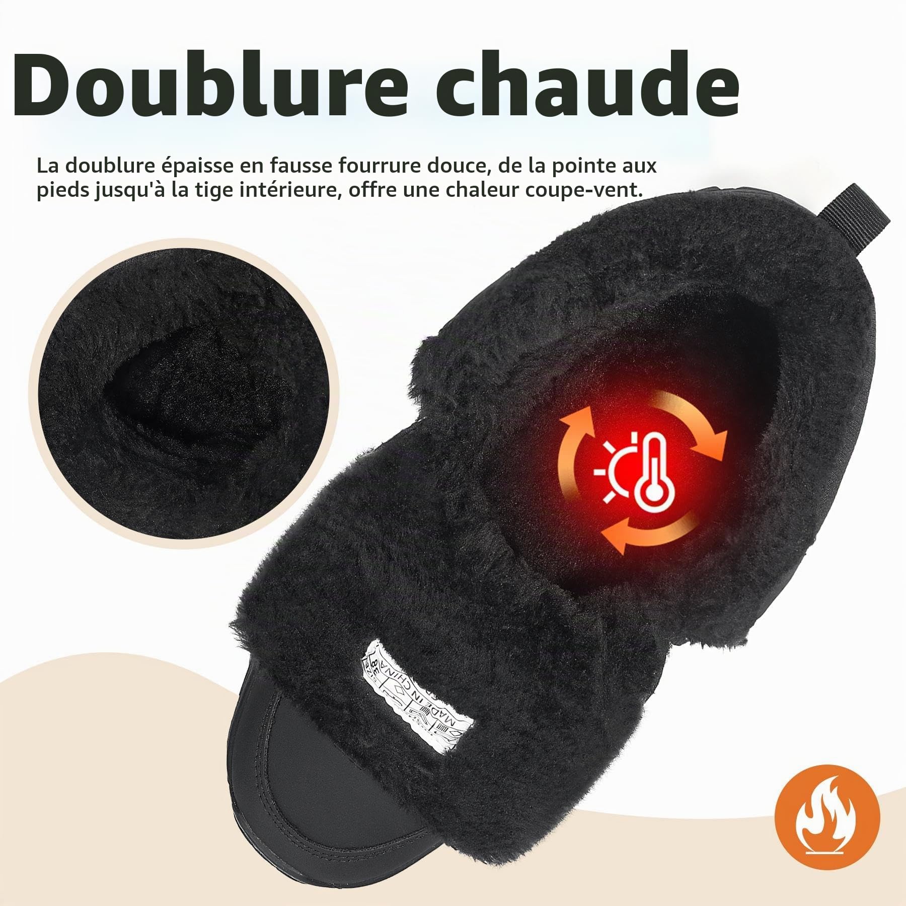 Mishansha Chaussures Femme Hiver Bottines Chaudes Fourrées Gr.36-42 | Chaussure Randonnée,Antidérapante,Bottes de Neige,Bottine Hiver,Doublure Peluche,Trekking Camping