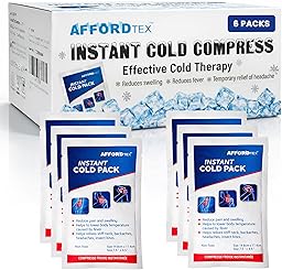 Instant cooler Ice pack- Ice packs 6 Count Disposable 7.5 x 4.5 Inches - Ready to use – Ideal for Injuries, Inflammation, Sprains, Strains,Pain relief