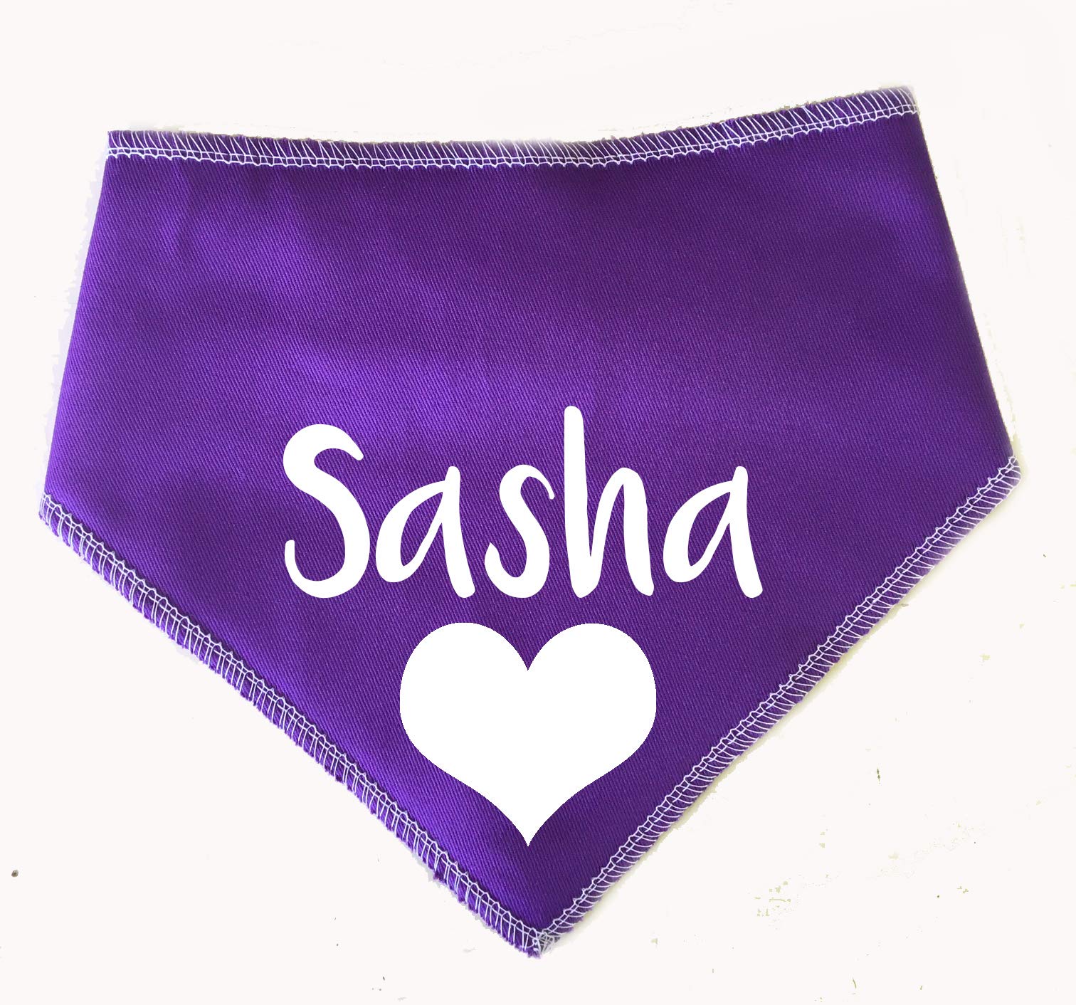 Spoilt Rotten Pets S3 Heart And Personalised Purple Dog Bandana Printed With Any Name or Wording And Cute A Love Heart Motif (S3 Medium Dogs, Labs, Staffies & Springers) — image 1