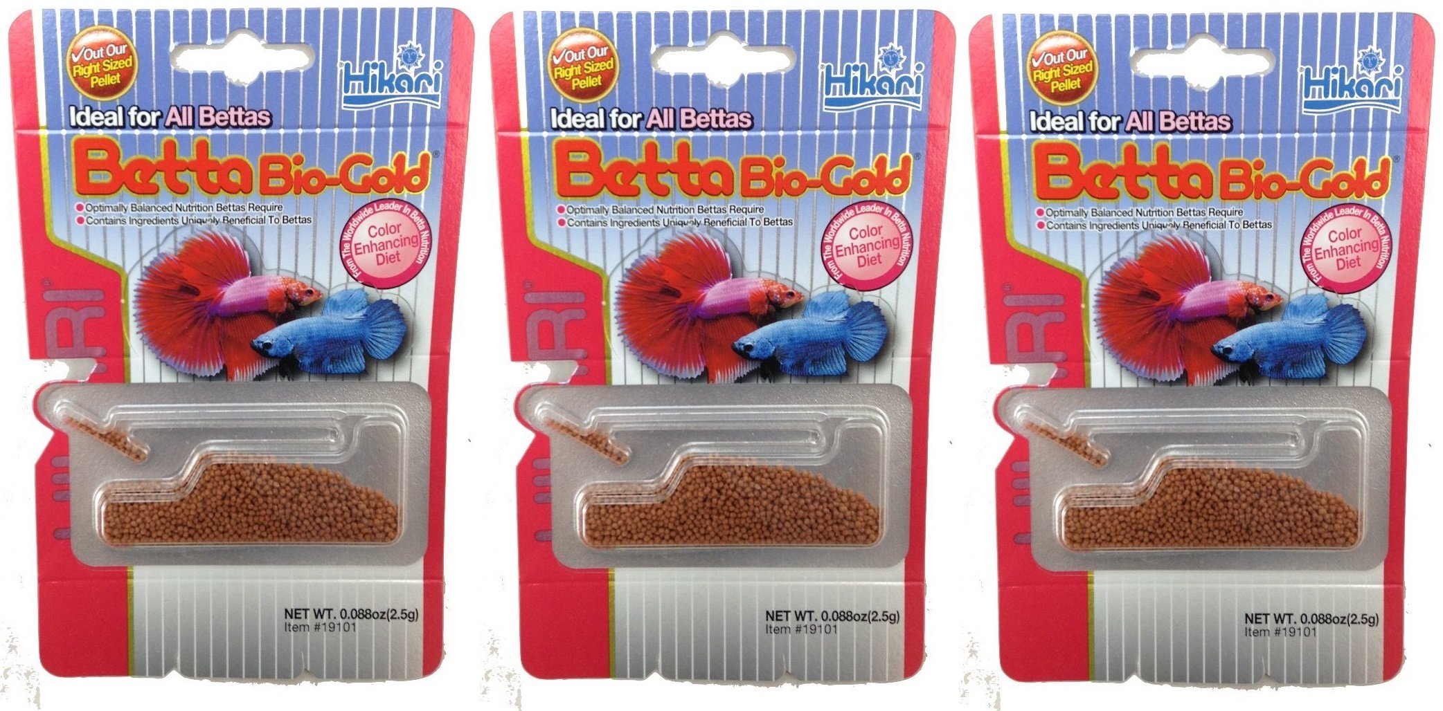Hikari Betta Bio-Gold Baby Pellets Fish 2.5g Food Bundle - Pack of 3