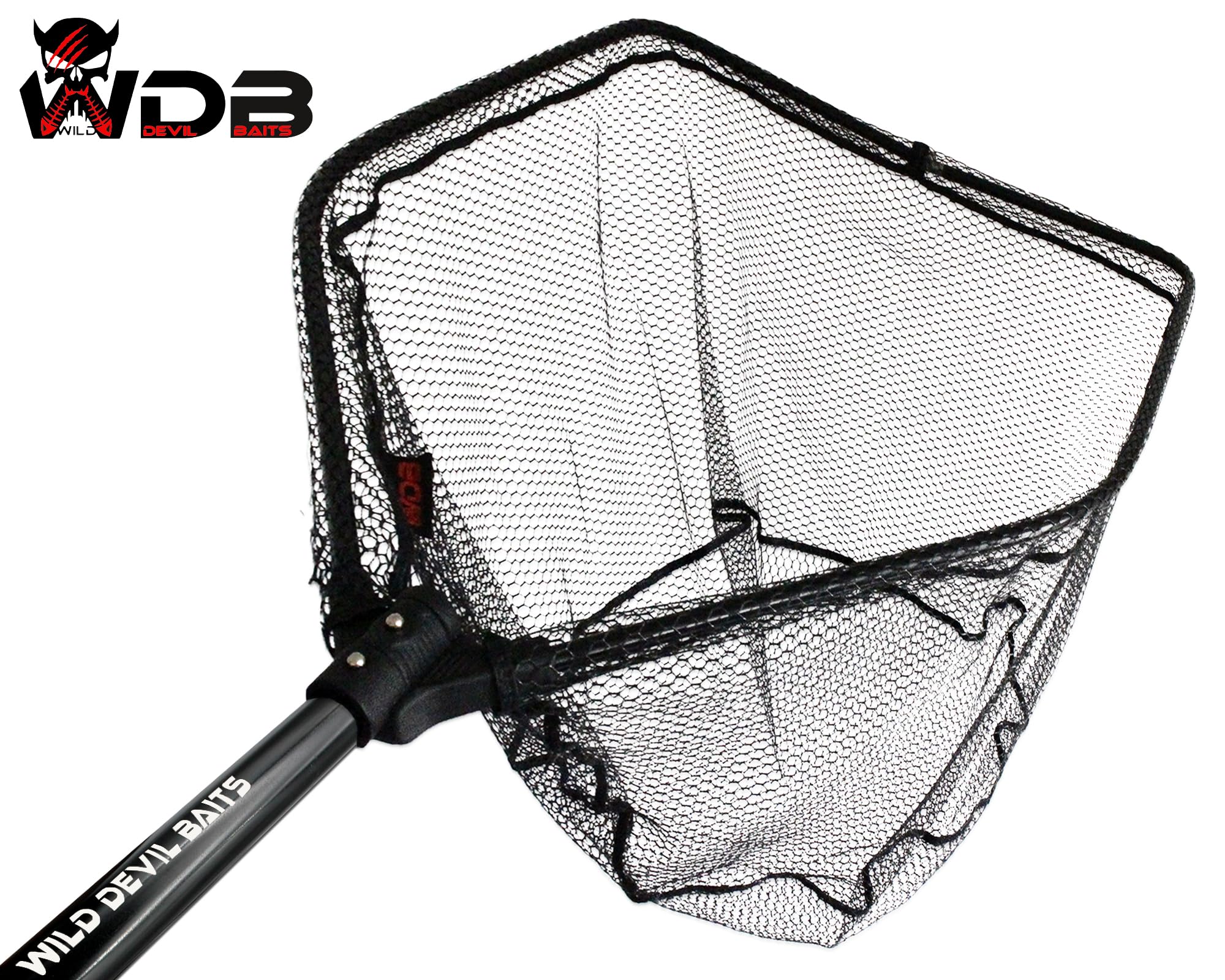 Angel-Berger Wild Devil Baits Raubfischkescher Faltbar gummiert Big Fish Net Kescher Bootskescher Angelkescher