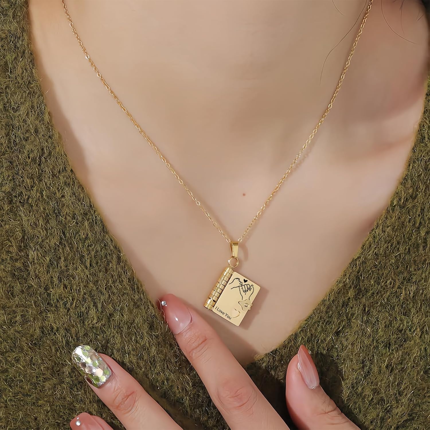 My Incredible Daughter Book Necklace for Daughter Gifts from Mom Dad, Necklaces for Women Openable with 6 Pages of Engraved Information Birthday Day Gift Graduation Jewelry for Love - Image 7