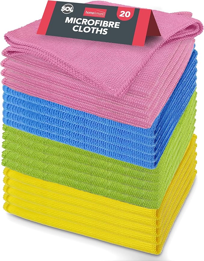 20pk Microfibre Car Cleaning Cloths 28cm x 28cm Microfibre Cloths Car