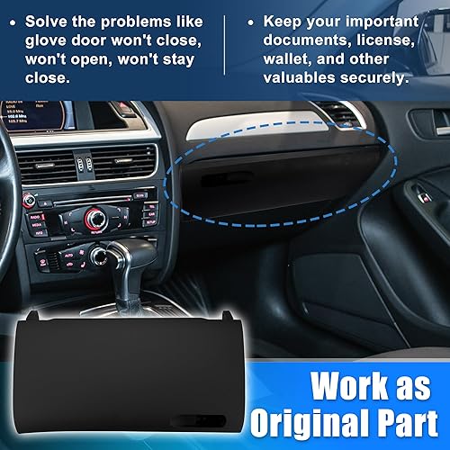 Miniatura 3 de uxcell Tapa de la tapa de la guantera para Audi A4 S4 2001-2008 No.8E1857124A negro