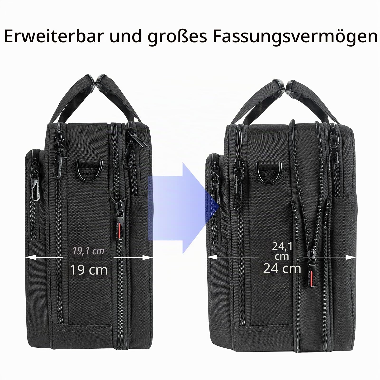 VANKEAN Laptoptasche Damen Herren Business Aktentasche 17.3 Zoll, Passend für bis zu Laptops, Wasserdichte Laptop Tasche Computertasche für Reisen/Business/Schule, Schwarz