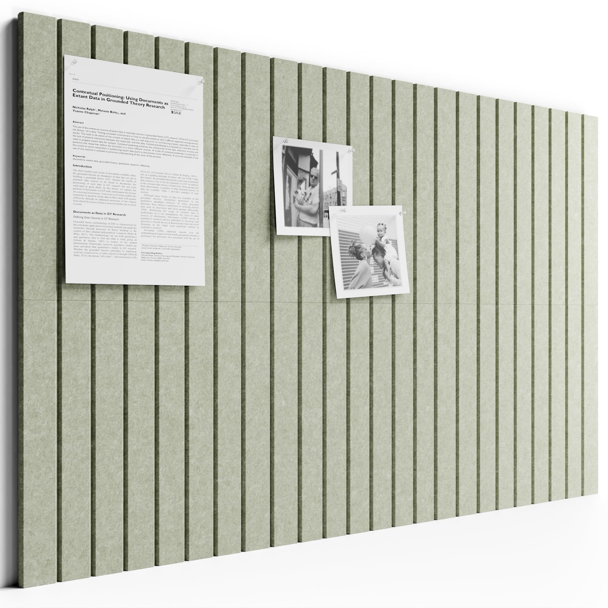 Bumusty Large Cork Board Alternative-36 x 24" Felt Bulletin Board Tiles, with 30 Pushpins, 40 Adhesive Tabs, 6-Pack Slat Wall Paneling, Cork Boards