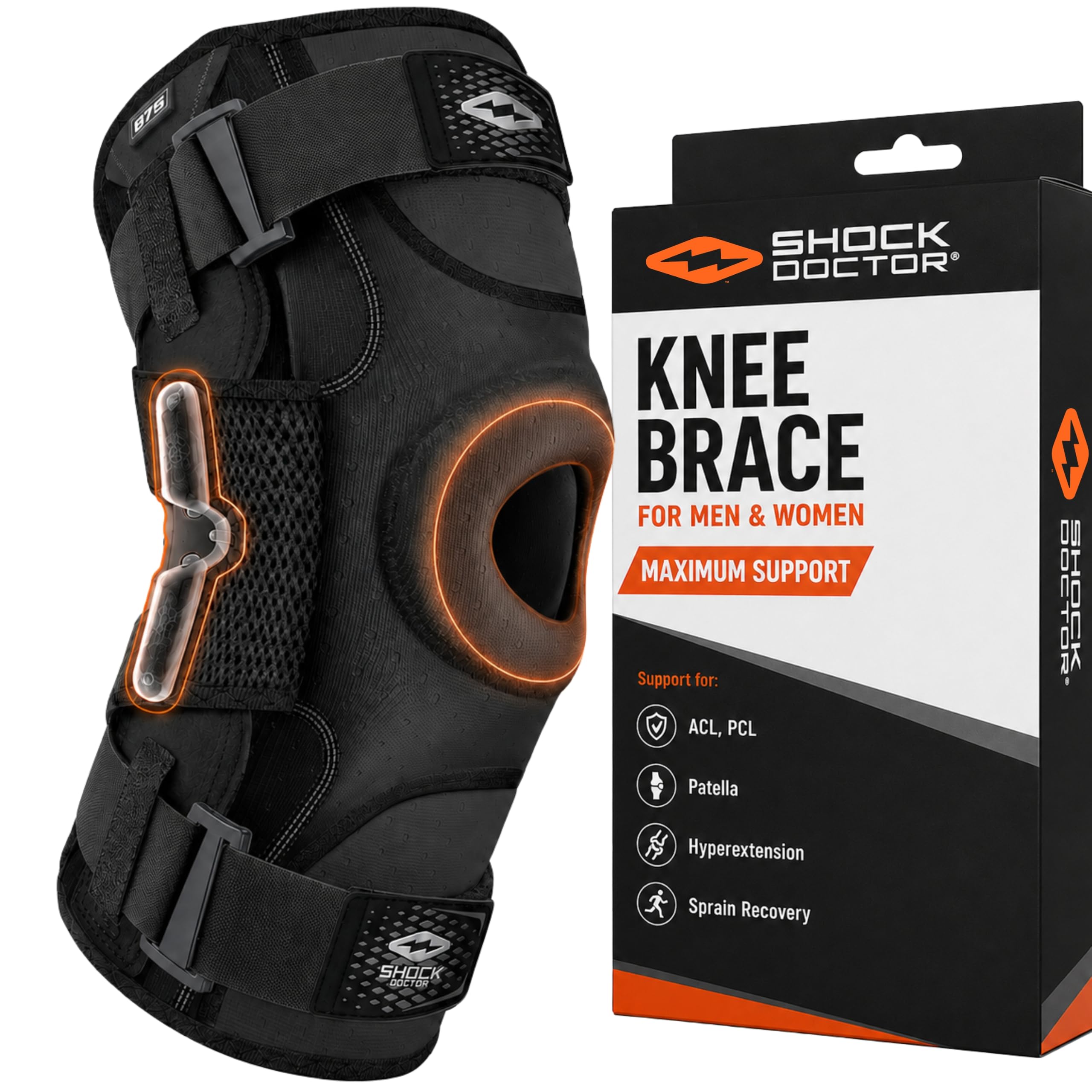 Shock Doctor 875 Compression Knee Brace for Maximum Knee Support