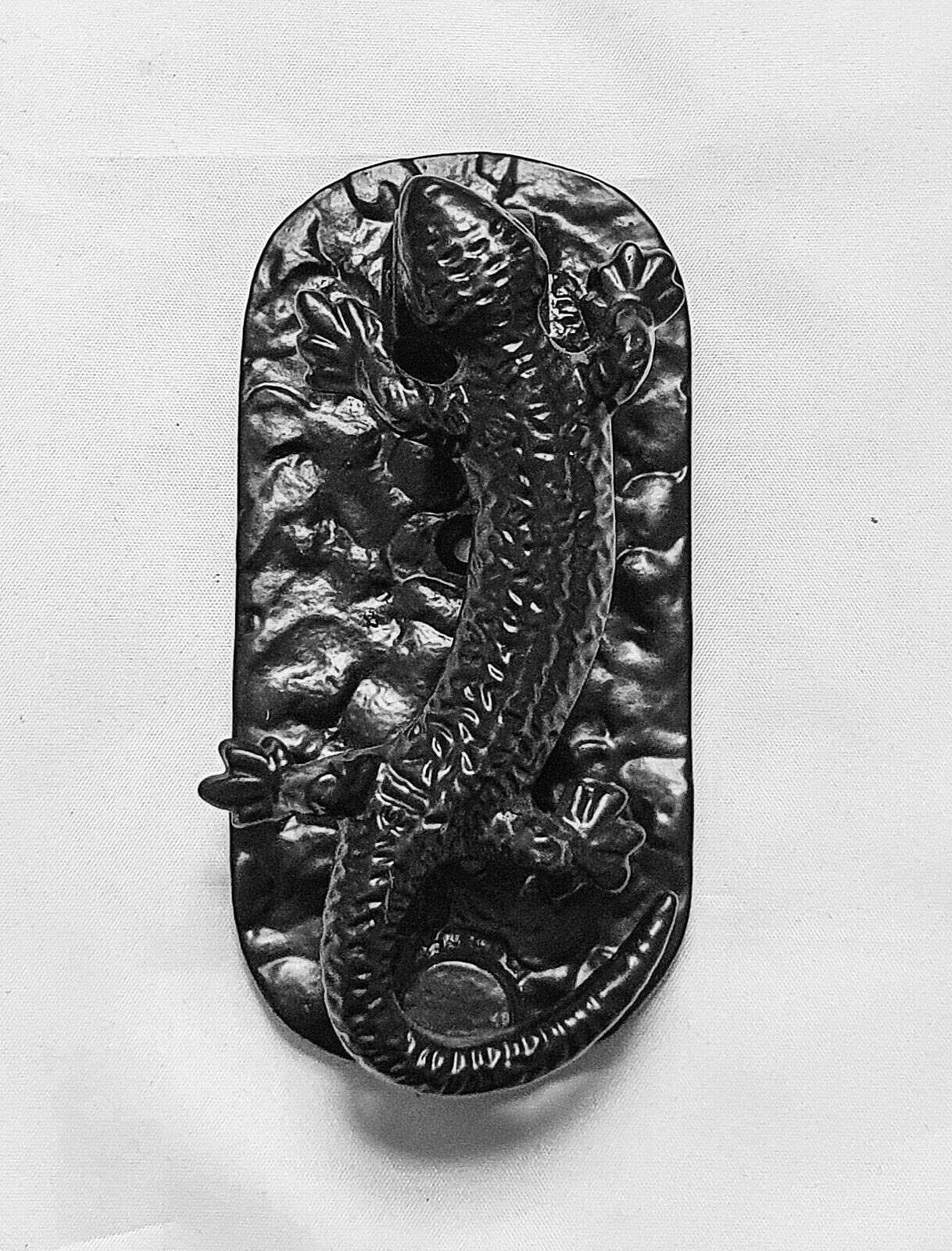 Manor Black Lizard Newt Geko Front Door Knocker Antique Animal