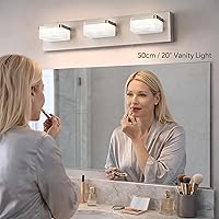 Vista 2 de Brushed Nickel Vanity Lights for Bathroom - 3 Light Vanity Light Fixture - Dimmable LED Wall Sconces - Daylight 5500K - Elegant Bath Light Fixtures