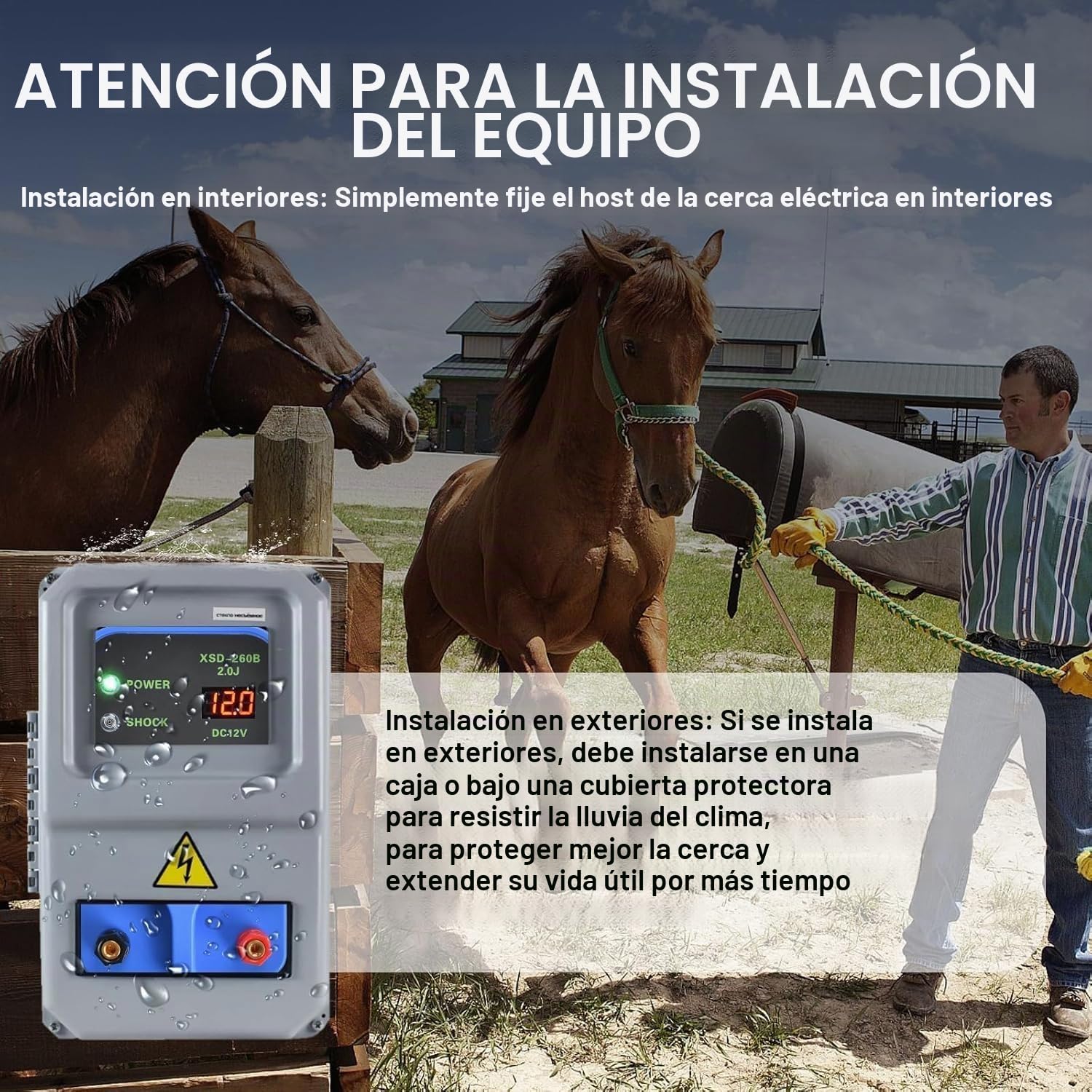 Pastor Electrico 10KM 2J Pastor Eléctrico para vallas Cerca Eléctrica Controlador 3Modos 230V Pastor Eléctrico de Poder Dispositivo Eléctrica Pastor para Granja Jardines Caballos Ganado Ovejas Cerdos