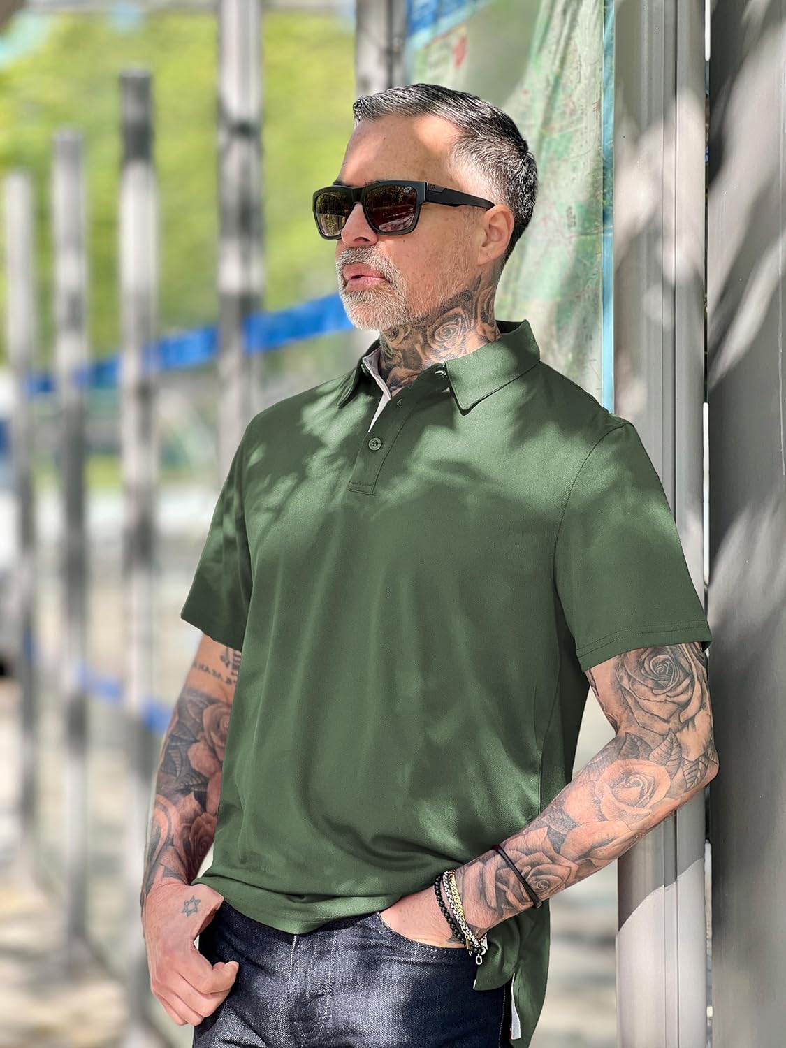 ZITY Mens Golf Polo Shirts Short Sleeve Quickly Dry Performance Collared Polo Tennis Casual Shirt for Men - Image 3