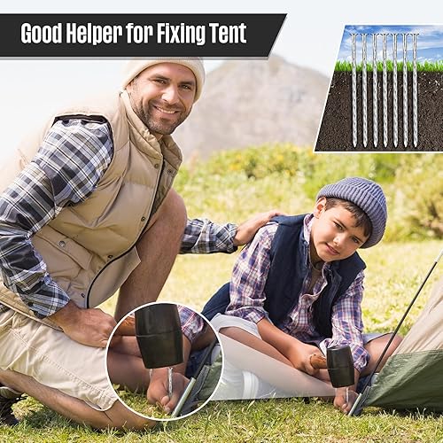 Miniatura 6 de Nuenen Paquete de 500 estacas de metal en espiral de 6 pulgadas, estacas de césped artificial, clavos de césped galvanizado, clavos de anclaje