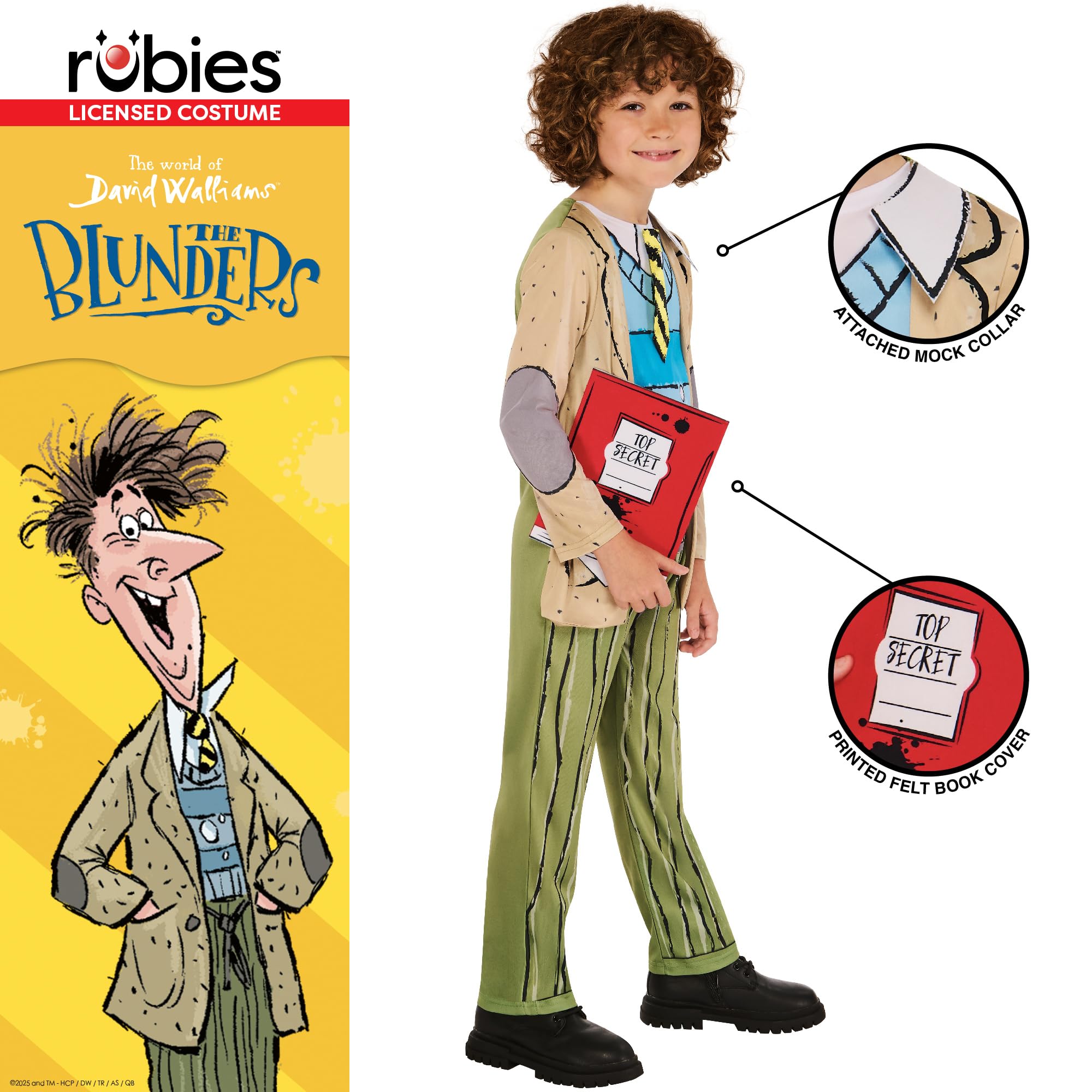Rubies Official David Walliams Bertie Blunder Costume, Kids Fancy Dress, Size 11-13 Years Halloween, Multi - Image 3