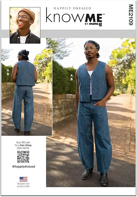 Men's Cardigan & Pants Sewing Pattern - Gilet Patroon ME2109AA by Happily Dressed