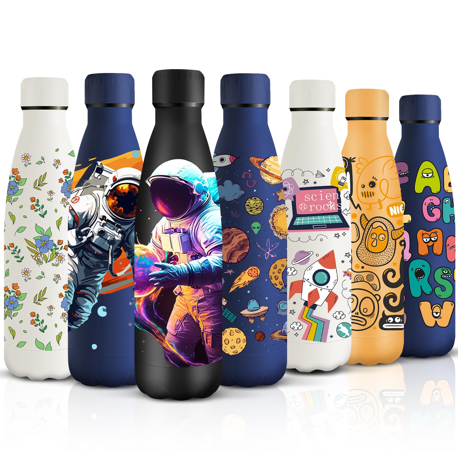 HoneyHolly Botella Termica, 500 ml sin BPA, Botella Agua Acero Inoxidable, Doble Aislamiento, Cantimplora, A Prueba de Fugas, Acero Inoxidable 18/8, Cantimplora Termica para Deportes, Escuela, Yoga en oferta en Amazon
