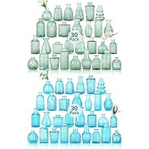 60 Pcs Glass Bud Vases in Green and Sky Blue,Small Glass Vases for Flowers as Wedding Centerpieces for Tables,Flower Vases Suitble for Wedding Decorations,Home Decor,Party Decorations,Gift Ideas
