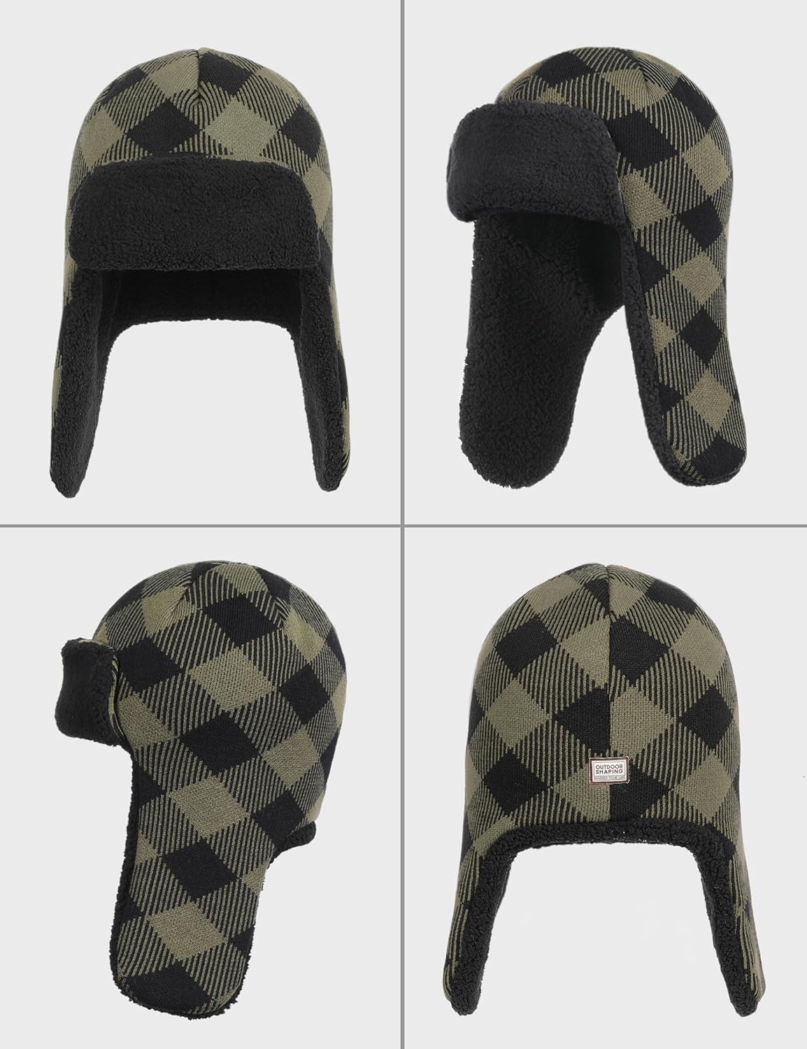 OUTDOOR SHAPING Trapper Hat for Men Women Windproof Trooper Hat Ushanka Ear Flaps Warm Winter Outdoor Hats - Image 5