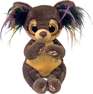 TY Beanie Boos Toffee the Chihuahua with Big Yellow Eyes and Glitter - T37393