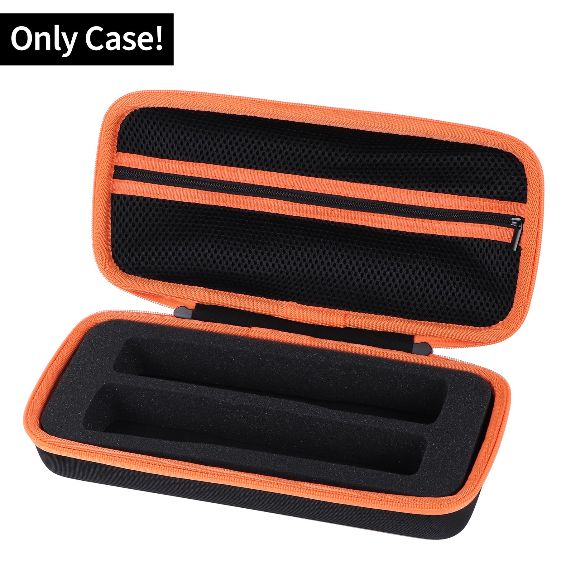 Dur Étui de Protection Compatible avec JBL PartyBox 2 Microphones numériques (Noir + Orange Zip)