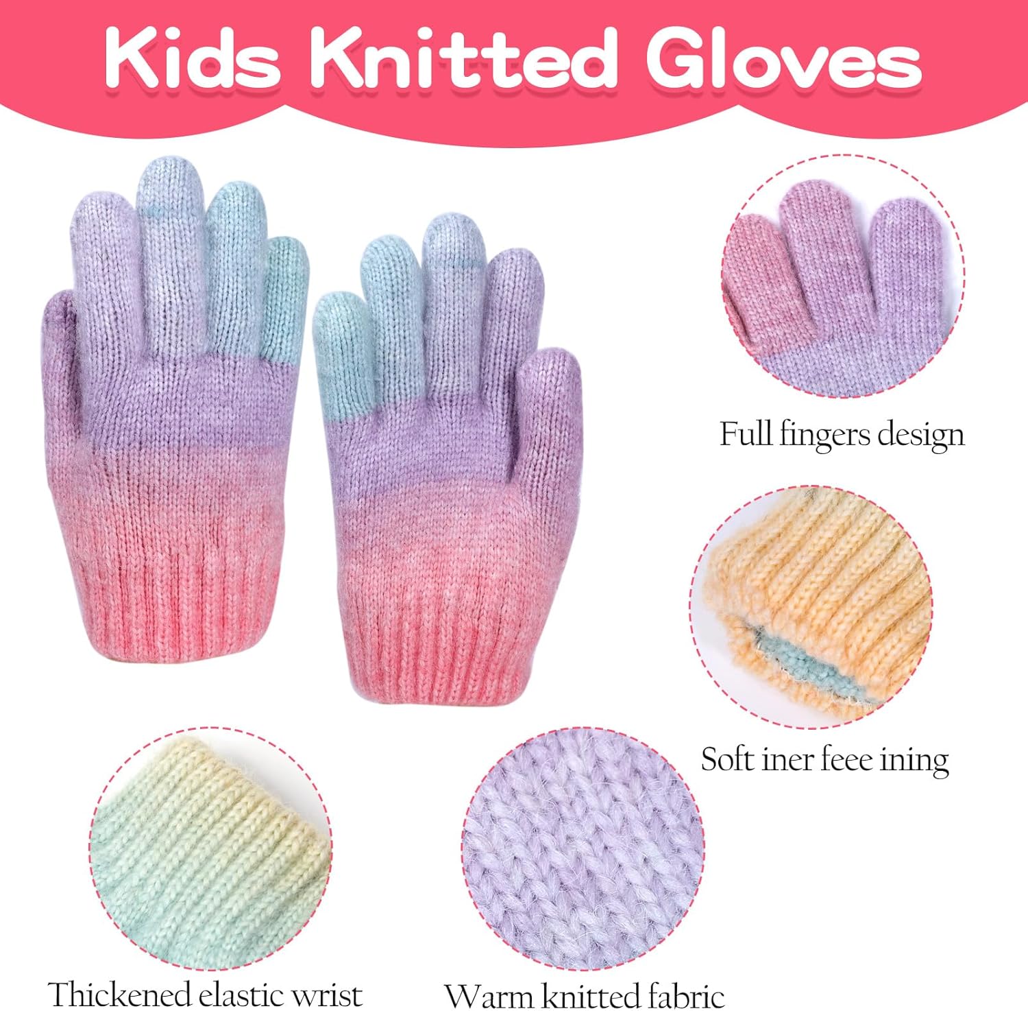 Girls Ski Beanie & Mittens Set - Fleece-Lined Knit Hat & Gloves for Girls, Winter Sports Gear - Image 4