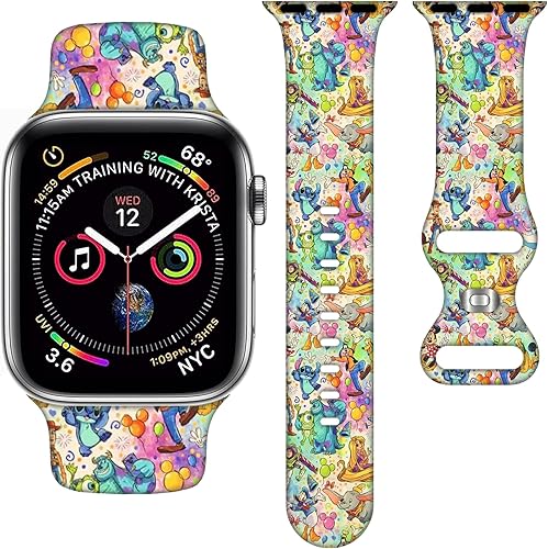 Miniatura 9 de Correa de silicona de dibujos animados compatible con Apple Watch de 1.496/1.575/1.614/1.654/1.732 pulgadas, bonitas correas de repuesto para Apple