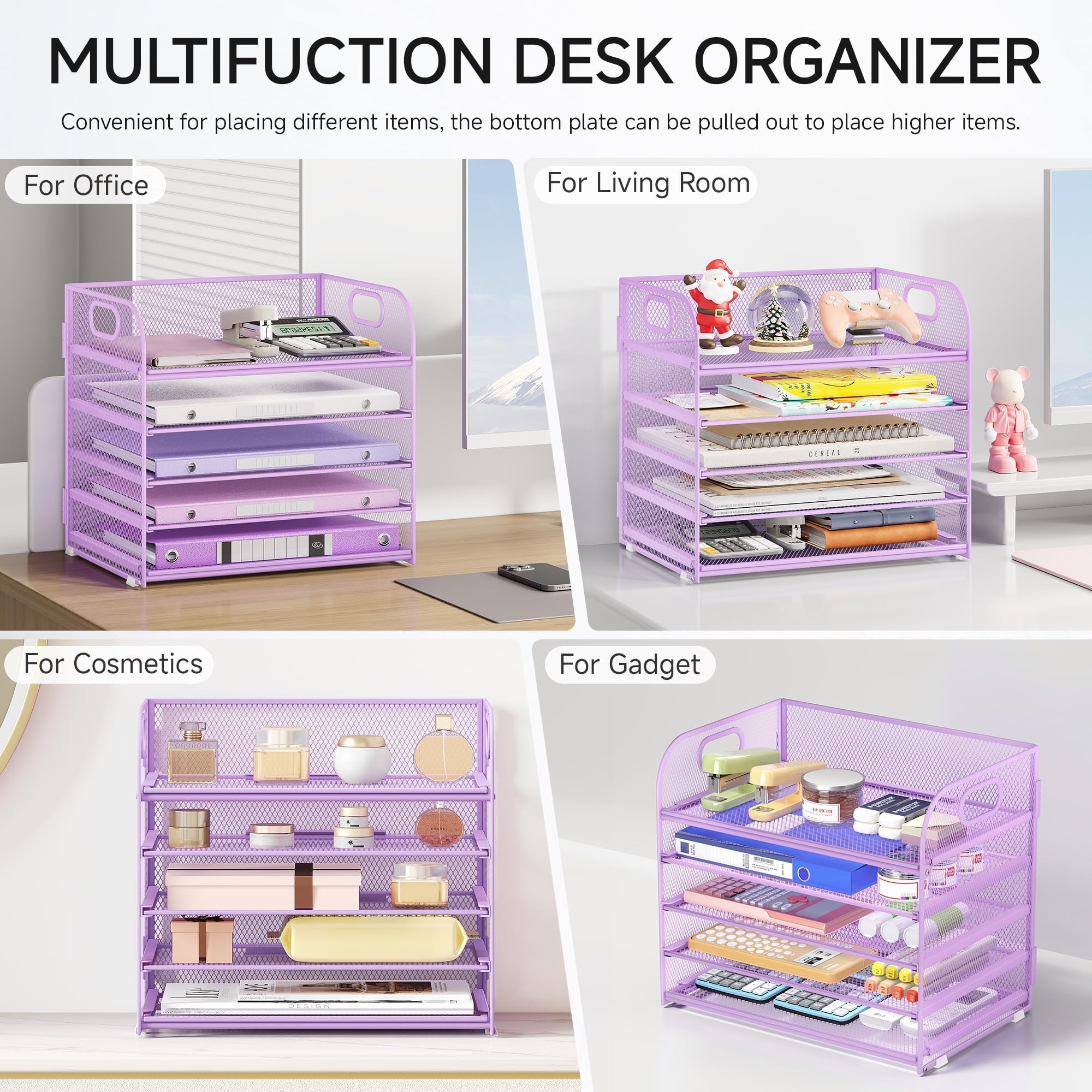 VITVITI bureau-organizer, 5 niveaus brievenbak, stapelbare
