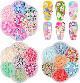 Easter Nail Art Sequins, Kalolary 3D Rabbits, Carrots, Eggs, Chicks, Flowers Shape Polymer Clay Slices for Acrylic Nails Design Easter Party Decor（3 Boxes）