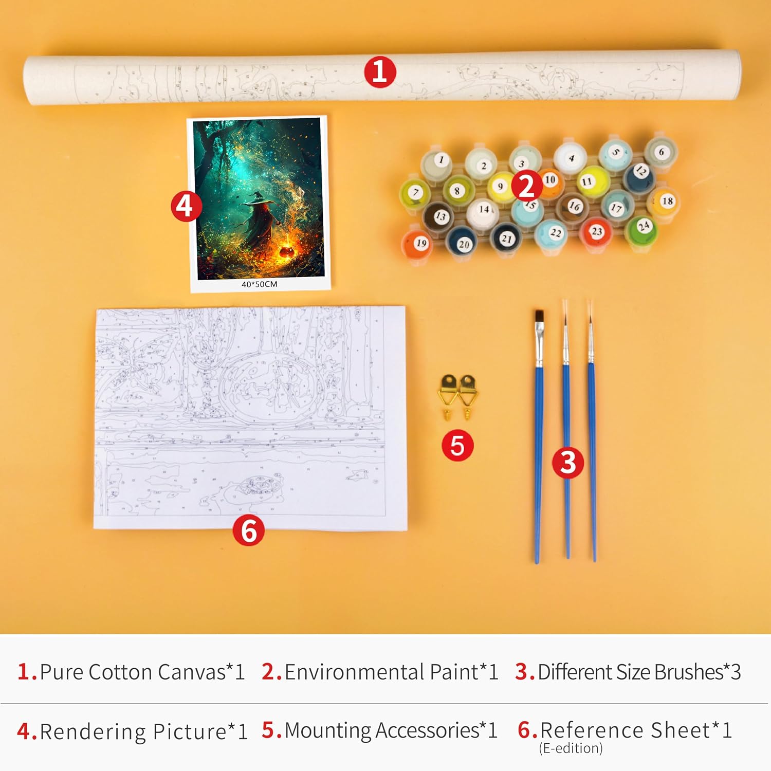 TUMOVO Magical Paint by Numbers Kit for Adults Enchanted Forest and Mysterious Cloaked Figure Paint by Number with Brushes and Pigment for Home Wall Decoration, 16x20 Inch