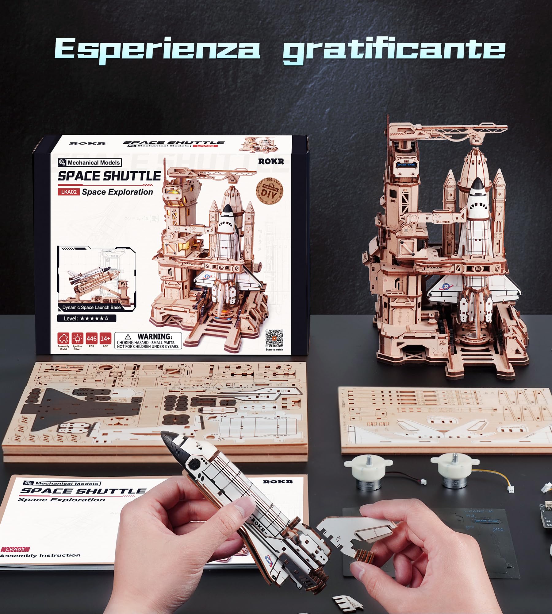 ROKR Puzzle 3D in Legno Navetta Spaziale Kit di Modellismo per Adulti Idea Regalo per Uomin Space Shuttle LKA02