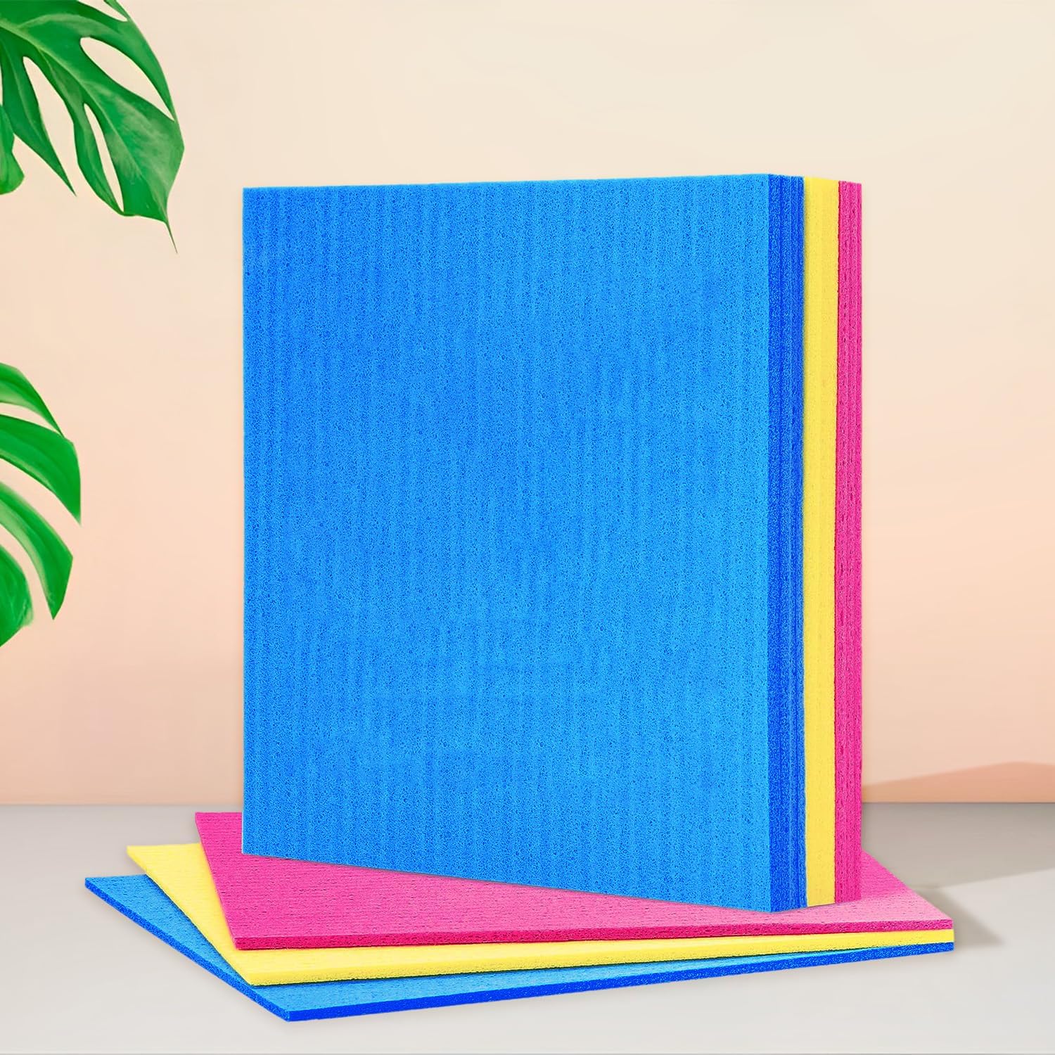 Sponge Wipe Resusable Kitchen Cleaning foam Cellulose wood Sponge- Easy to use, Multi- color & Biodegradable (pack of 5) (160 * 200mm) (B0D8RB11LP) Amazon Price History, Amazon Price Tracker