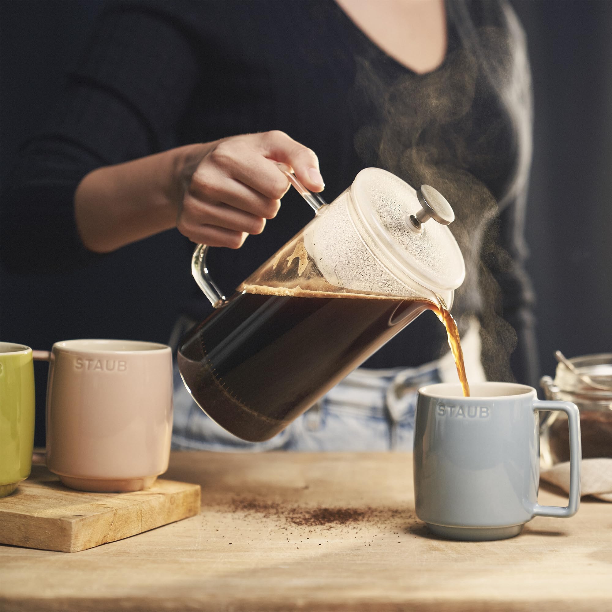 Amazon.com: Staub Ceramic Dinnerware 6-pc 12 oz. Mug Set - Macaron