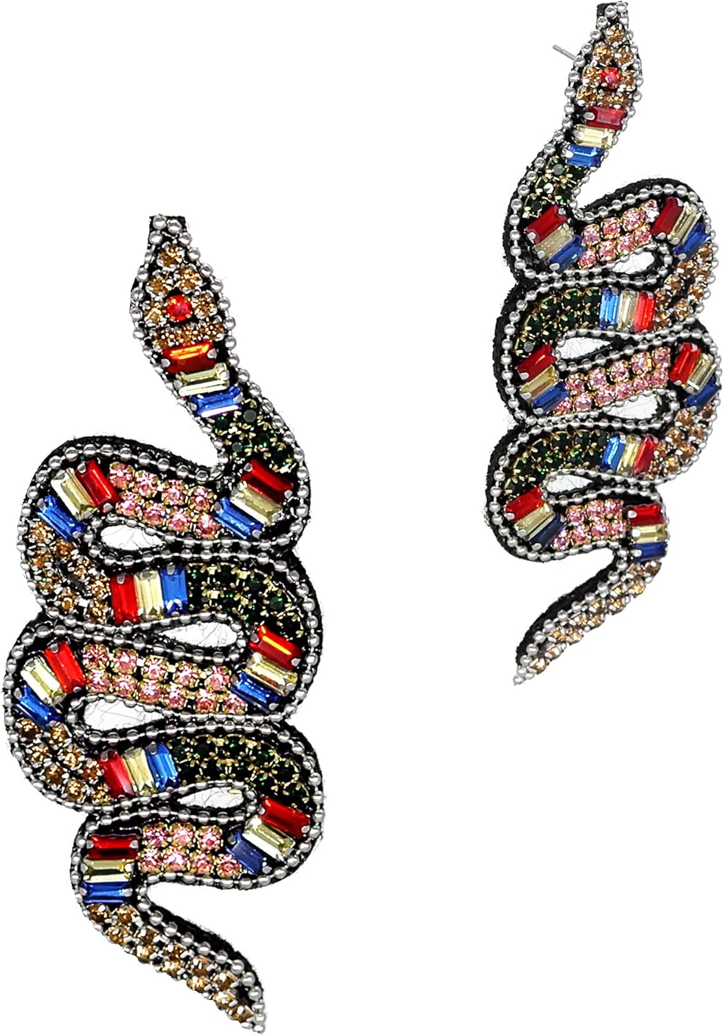 Oversized Snake Drop Earrings Women Fashion Jewelry - Size Small