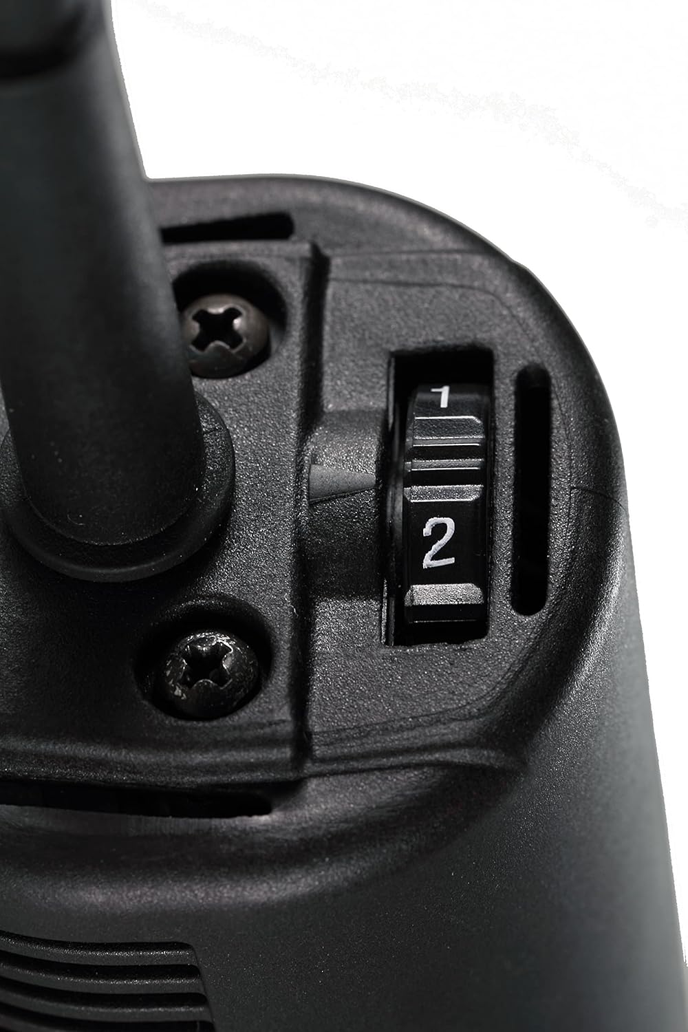 Close-up of the speed dial on the RUPES LHR75E polisher, showing settings from 1 to 6