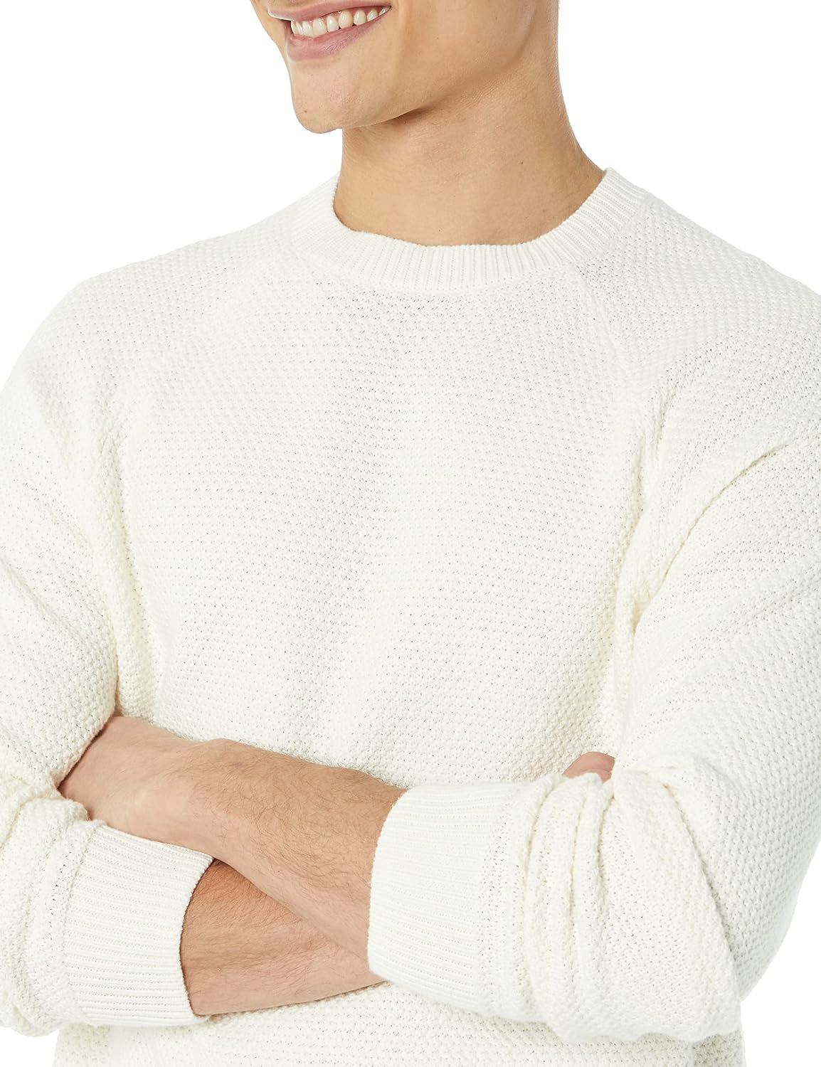 Amazon Essentials Oversized Crewneck Sweater for Men, Textured, Cotton - Image 3