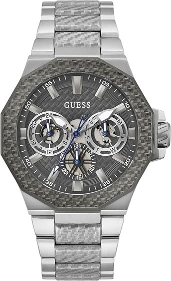 Guess Men's 45mm Watch - Gold Tone Bracelet Black Dial Two-Tone Case