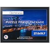 ArtToFrames 27.6x19.7 INCH / 70x50 CM Black Frame for 1000 piece Puzzles.This 1.25 Inch Custom MDF Puzzle Frame is Soft Black - Comes with Economy Acrylic (Puzzle5180-27.6x19.7)