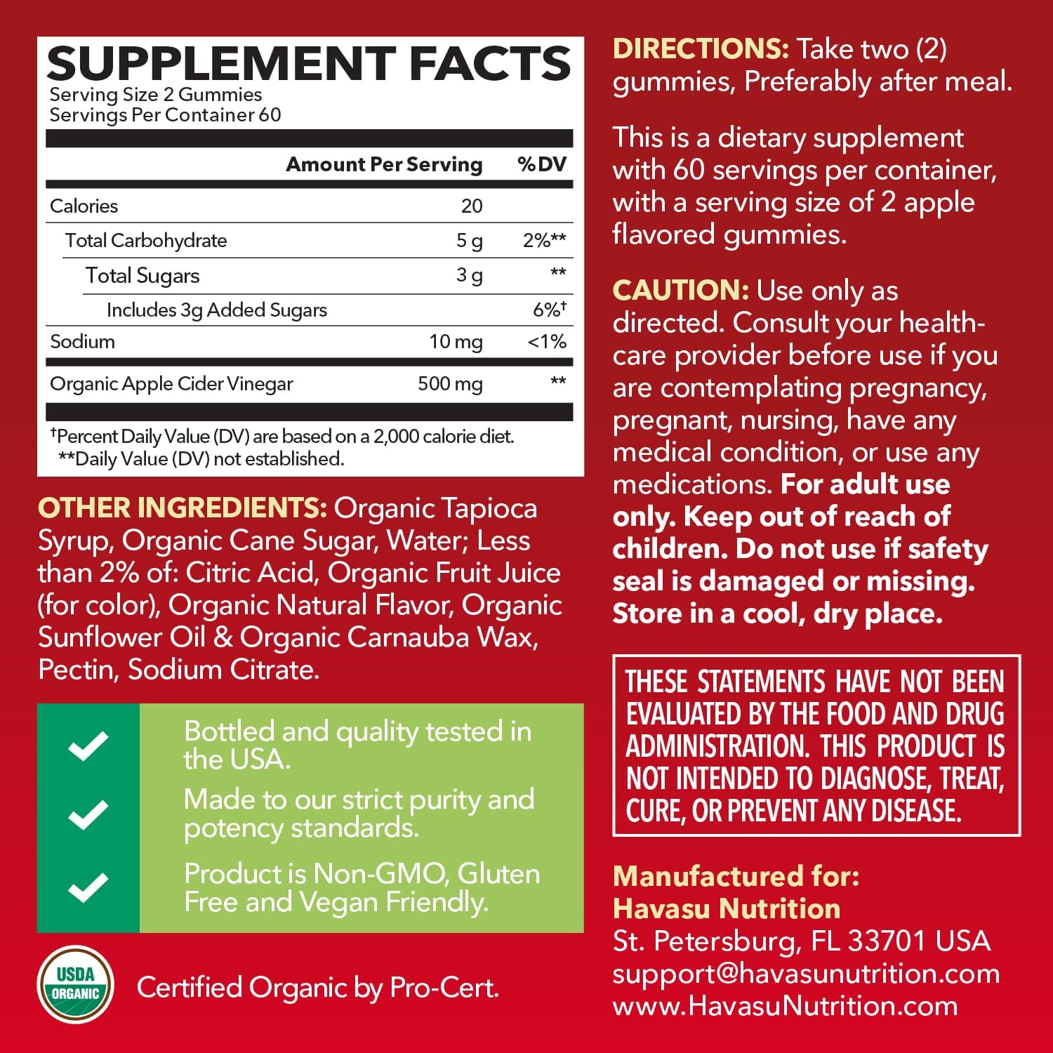 Apple Cider Vinegar Gummies - Organic ACV Vitamins for Digestive Health, Metabolism & Gut Support - 120 Count - Vegan, Non-GMO, Gluten-Free - Delicious Flavor & No Harsh Taste - 2 Month Supply